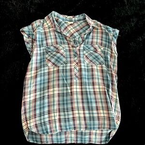 Plaid soft joie shirt sleeveless